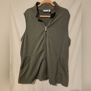 Denim&Co Green Sleeveless Vest Swim Cover Up Size XL